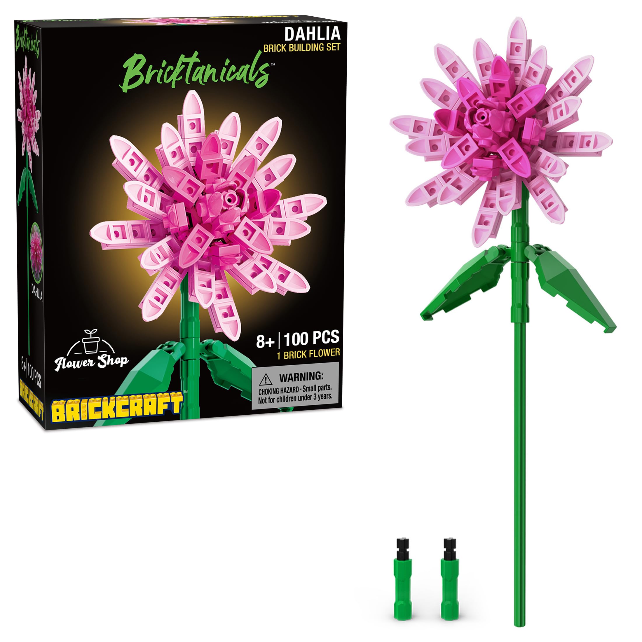 botanical☆ Amazon.com: Brickcraft Botanicals Pink Dahlia Flower Building