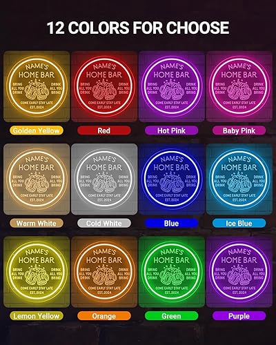 Miniatura 8 de Letrero de neón de barra LED personalizado para bar en casa, letrero de barra de neón personalizado con control remoto de sincronización para