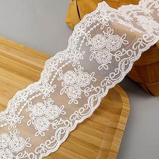 IDONGCAI Europe Crown Lace Trim Guipure White Lace Eyelet Sewing Lace Trim White Embroidery Lace Ribbons for Crafts 3'' Wi...