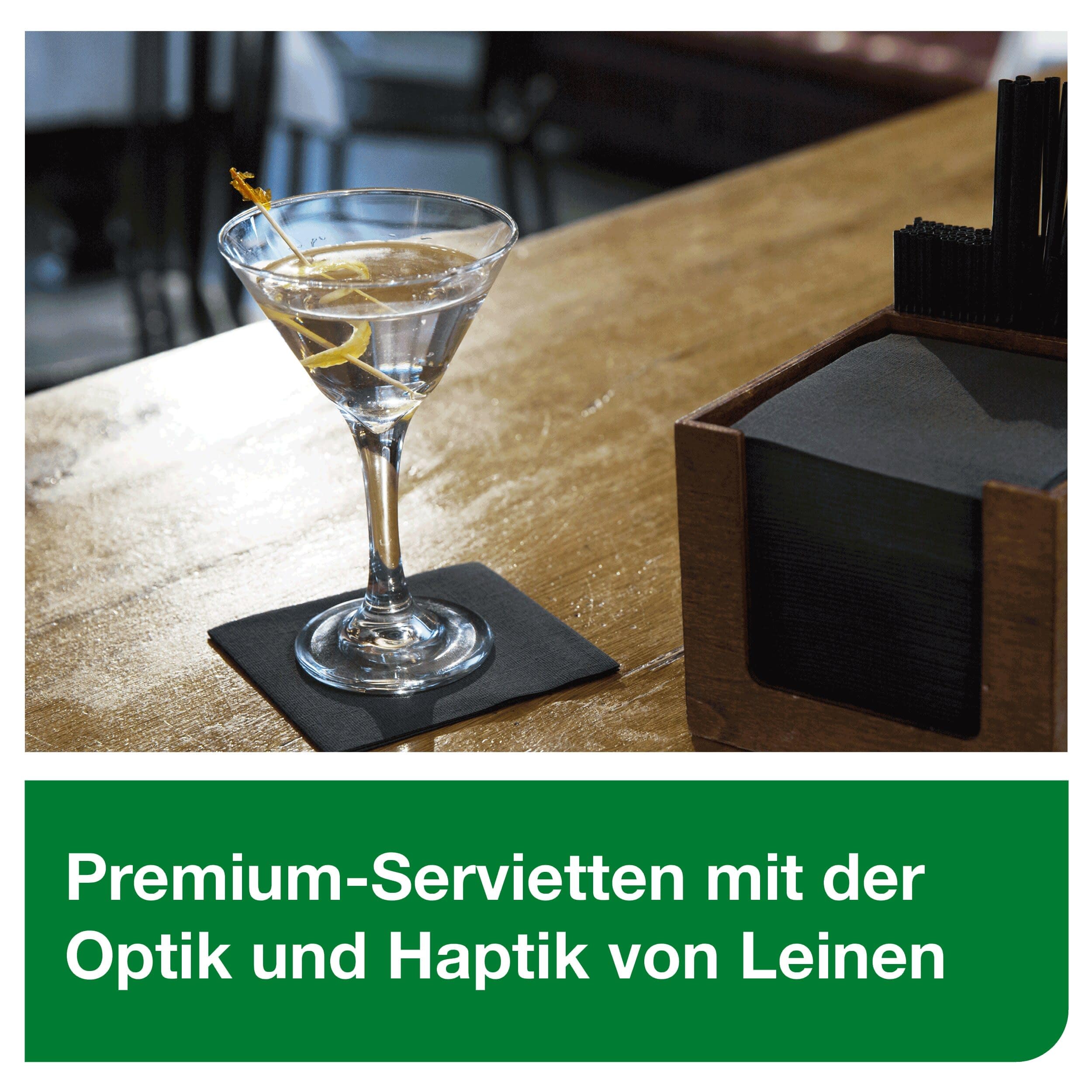 Tork Premium Linstyle Black Cocktail Napkin