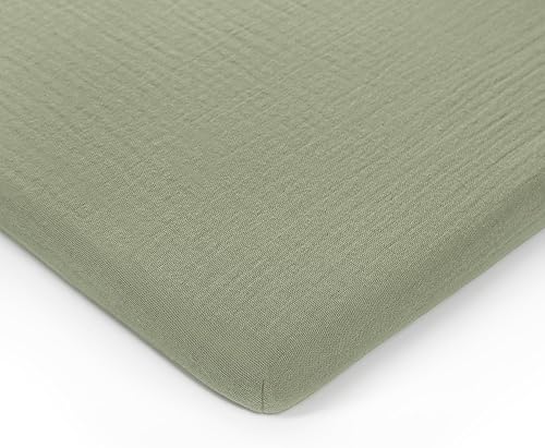 Miniatura 1 de Sábana bajera para cuna de muselina, extra suave, 100% algodón de muselina Comfy Cubs