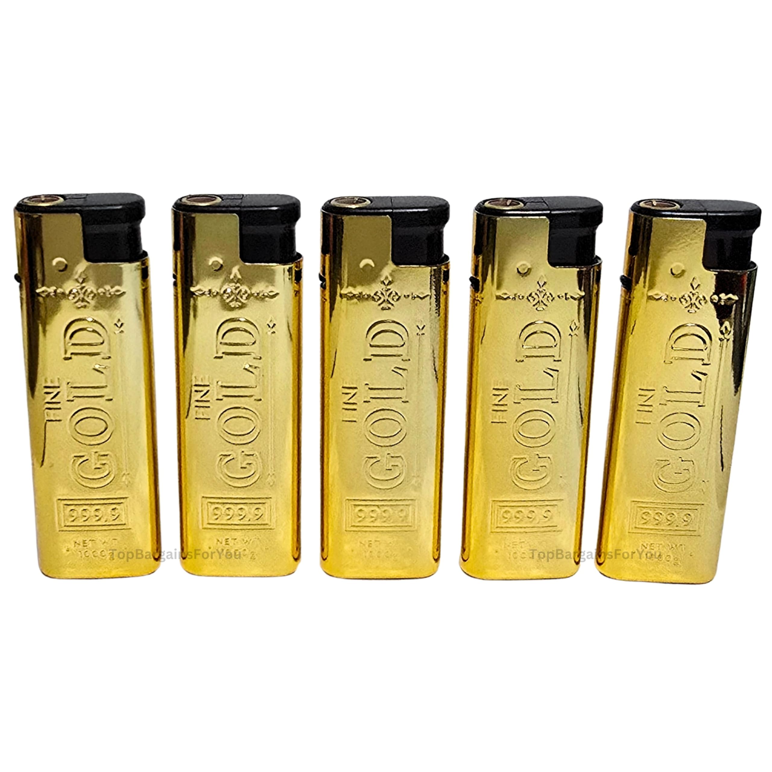 Zactly - 5 x Prof Windproof Dustproof Jet Lighters Really Powerful – LIMITED EDITION (Gold)