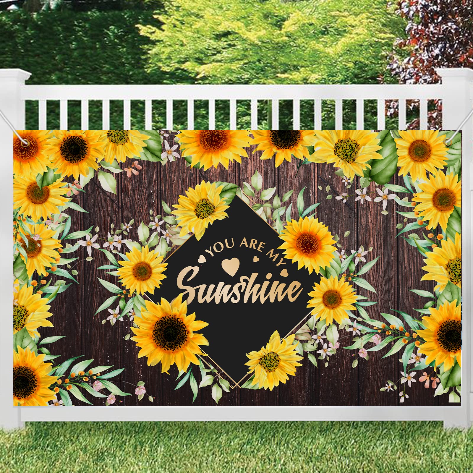 WPCTYQ You are My Sunshine Photography Backdrop,Sunflowers Sweet Girl Baby Shower Backdrop,Woman Birthday Party Banner Cake Table Decor Photo Studio Booth Vinyl. 6*4FT