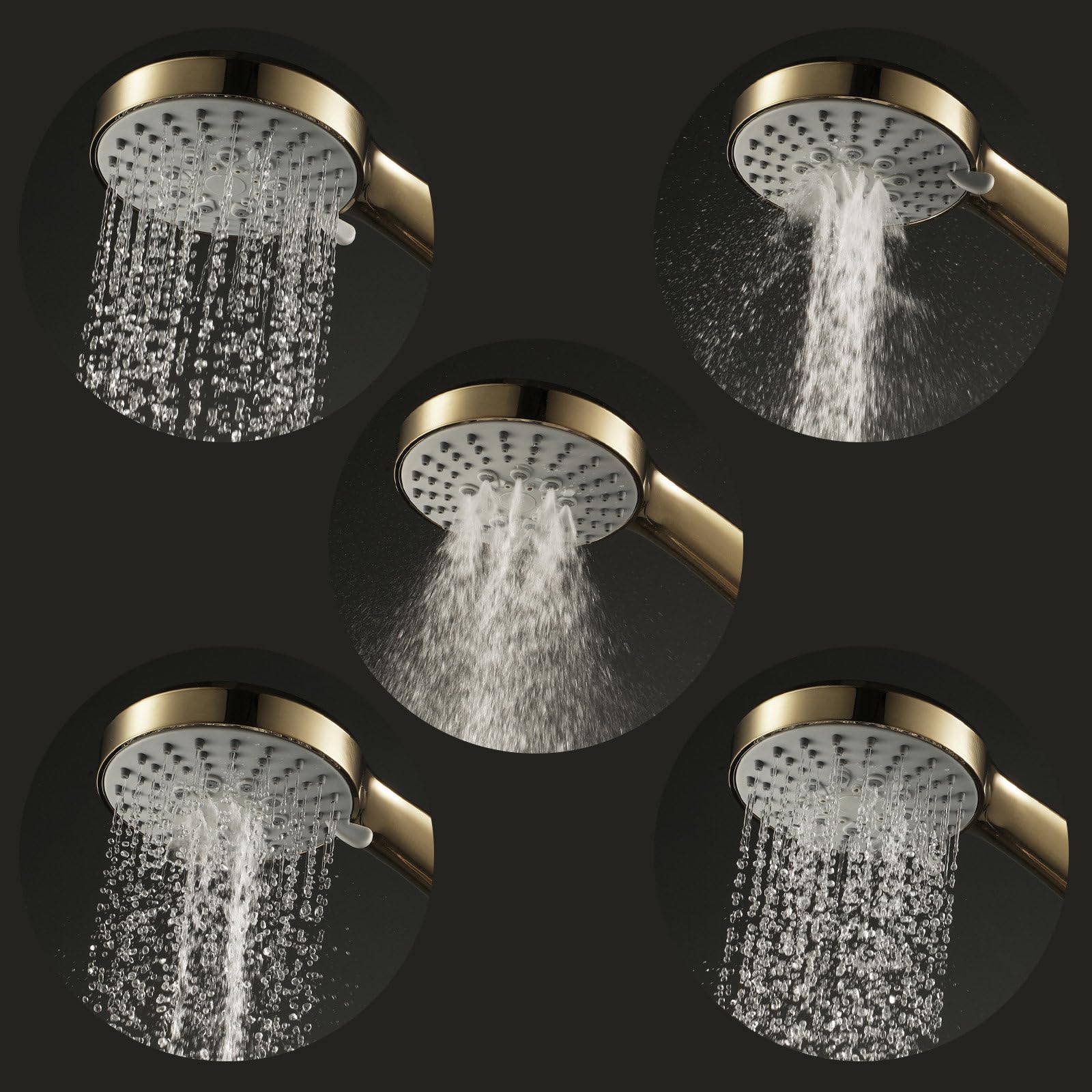 Alcachofa de Ducha 5 Modos, Cabezal de Ducha Alta Presión con Flexo de 1,5m y Soporte, Universal Ducha de Mano Antical de Alta Presión, Kit de Ducha para Baño y Bañera, Adultos y Niños