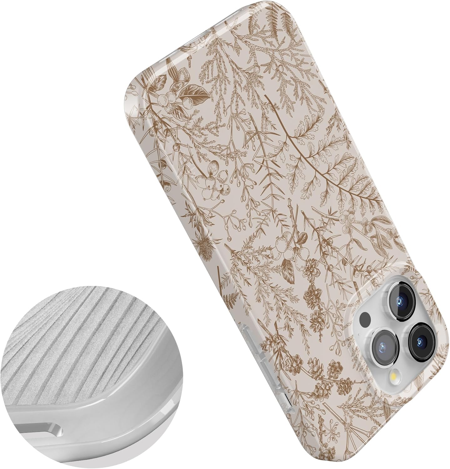 Casely iPhone 15 Pro Max Case | Beige Garden | Neutral Floral | Compatible with MagSafe | Classic Ultra Slim Design - Image 4