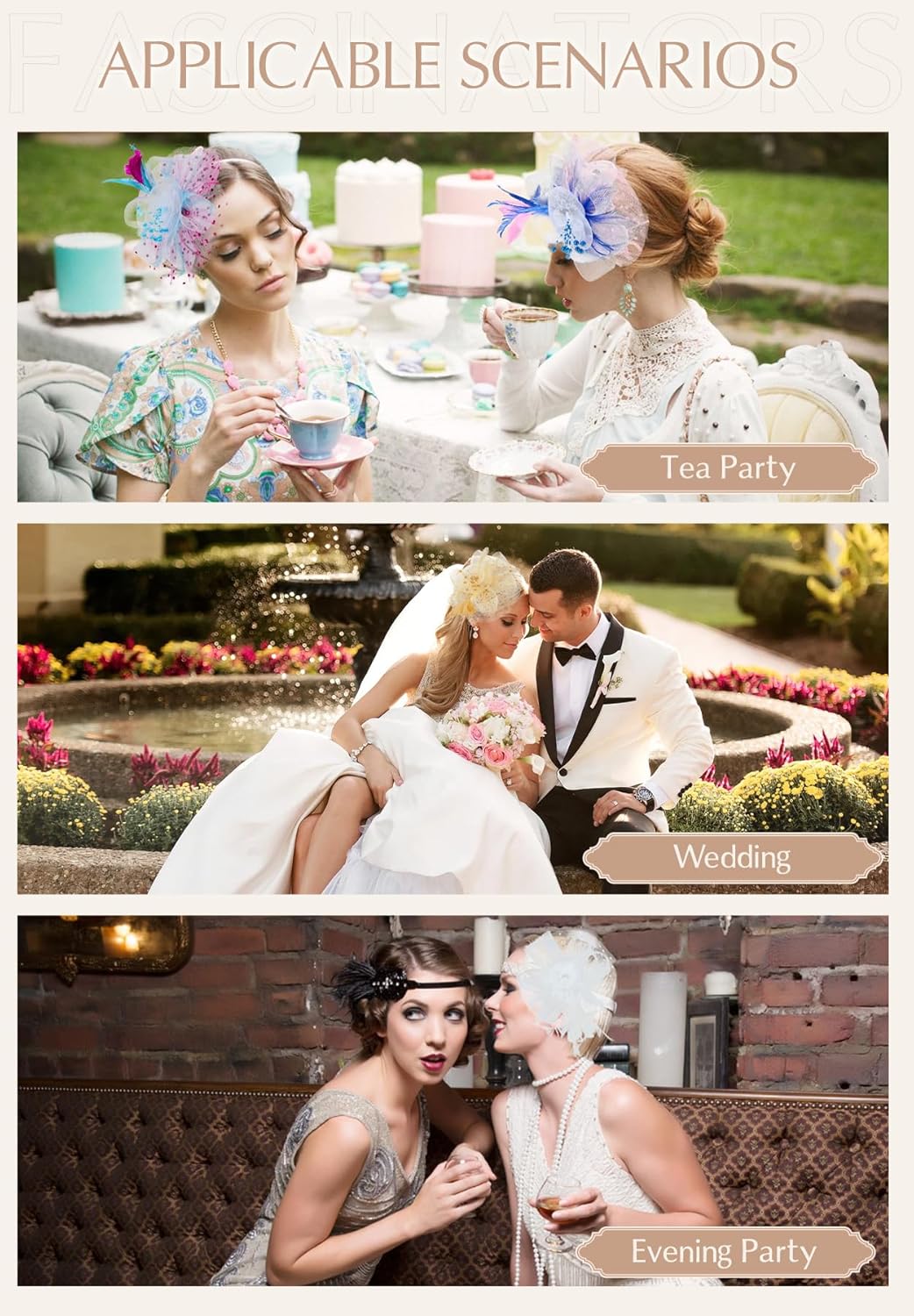 Zando 2025 Mesh Ken-Tucky Derby Fascinators Hats for Women Girls with Clip and Headband Vintage Wedding Church Tea Party - Image 9