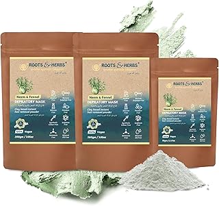 Neem & Fennel Hair Removal Mask - Bikini Hair Removal for Women’s & Men’s Legs, Underarm, & Chest - Depilatory Powder Body Hair Remover with Ayurvedic Herbs for All Skin Types - Roots & Herbs, 16.5oz