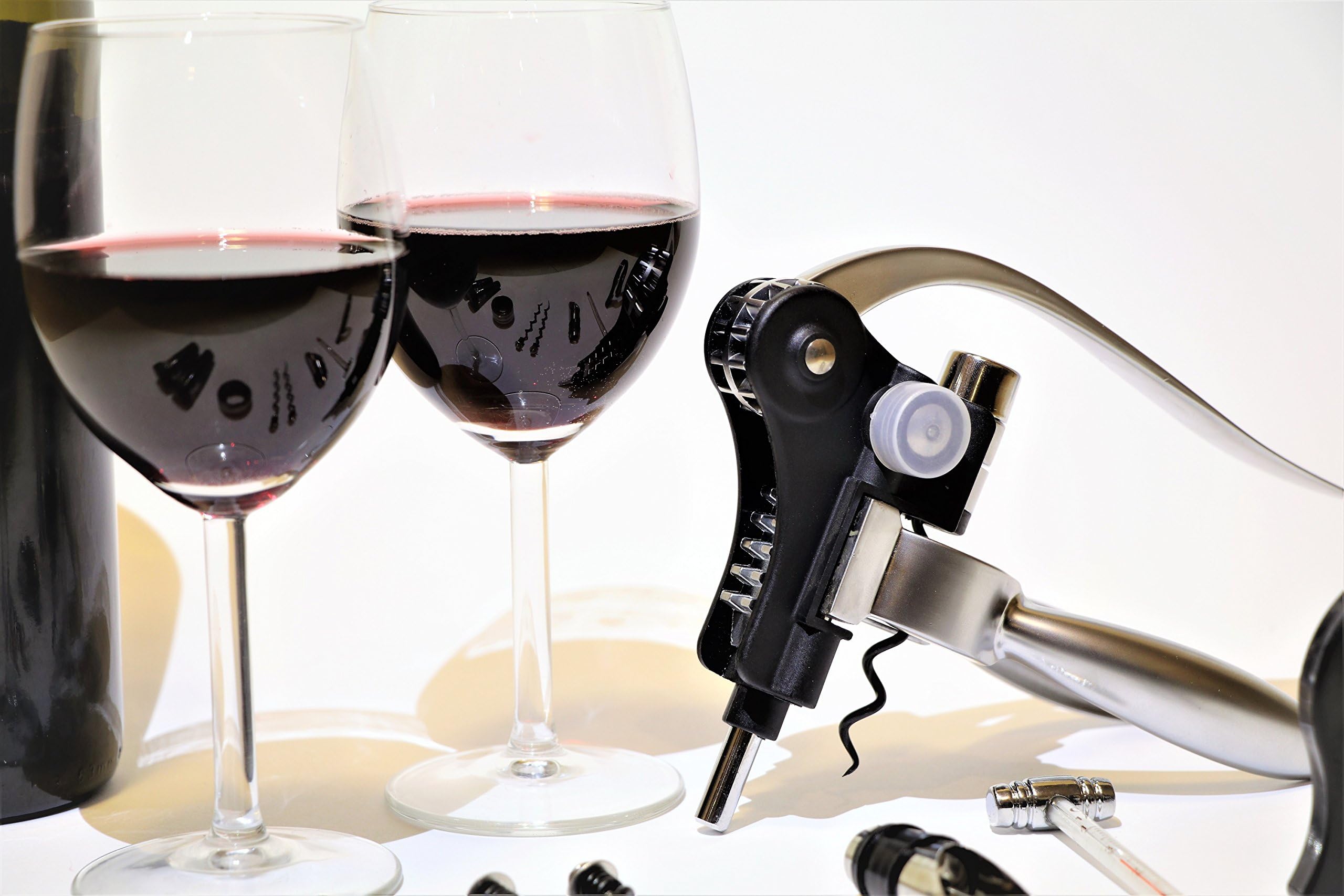 Carpe Vinum-Rabbit Style Elegant CorkscrewโPerfect Gift Set From Decorative Wood,The Set That Makes You A Professional Include Opener With 9 Accessories For Wine, 2 Vaccum Stoppers,Silver