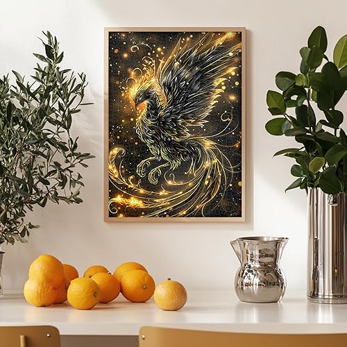 Miniatura 3 de PICKFORU Phoenix - Rompecabezas para adultos de 1000 piezas, rompecabezas vintage de animales de pájaro mítico, difícil y desafiante, tema de arte