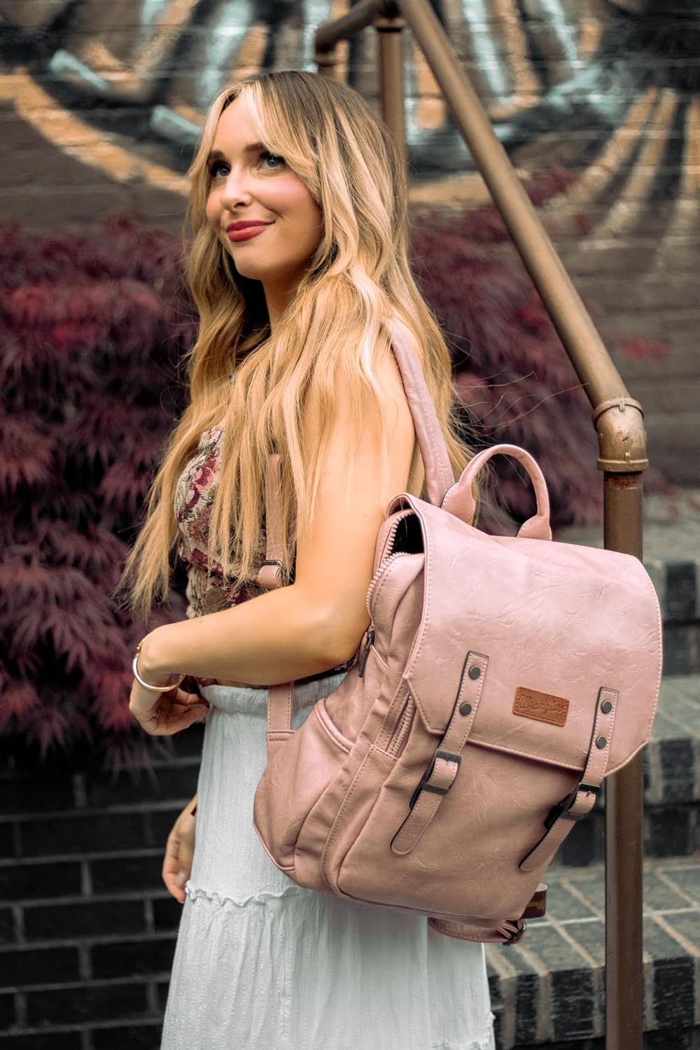 Montana West Wrangler Laptop Backpack with USB Charging Port, Vintage Travel Work College Bookbag for Women Men