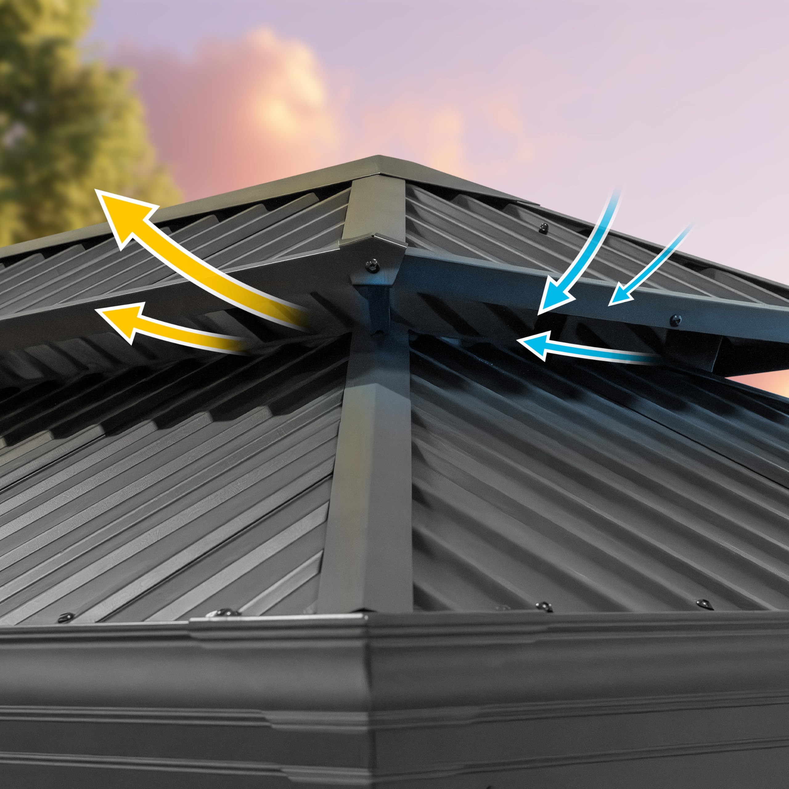 Abri Barbecue TOOLPORT 2,8 x 1,8 m avec Toit en Acier étanche résistant aux UV, avec 2 Supports latéraux Pratiques, Couleur Anthracite