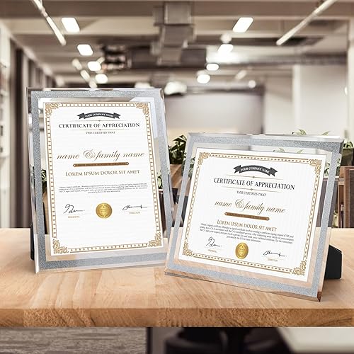 Miniatura 10 de Hoikwo Marcos de fotos a granel de 5 x 7, 4 paquetes de marcos de fotos plateados de 5 x 7, marcos de boda de vidrio de 5 x 7, marcos de fotos de