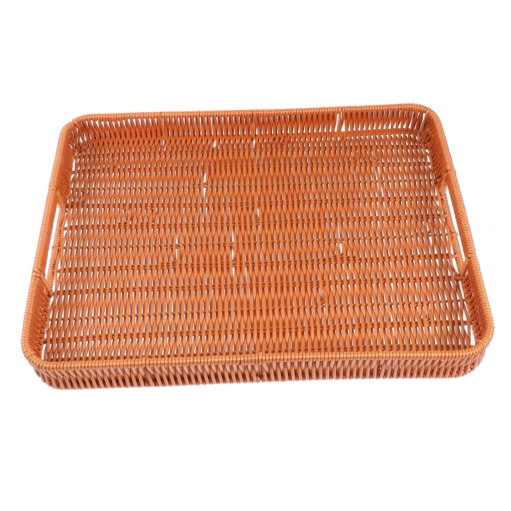 Cabilock 1Pc Hand Woven Storage Basket Food Tray for Living Fruit Holder Home Organizing Basket for Serving Pastries Bread and Snacks