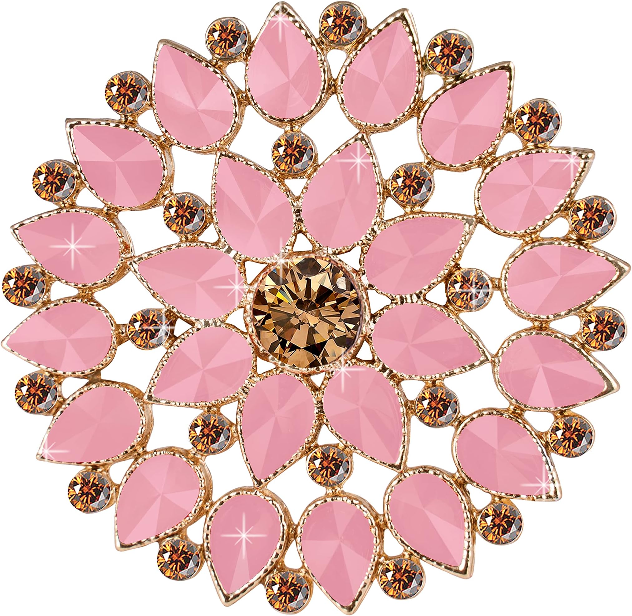 JFL - Jewellery for Less Fashion Gold Tone Floral CZ LCD Diamond Studded Adjustable Finger Ring for Women & Girls