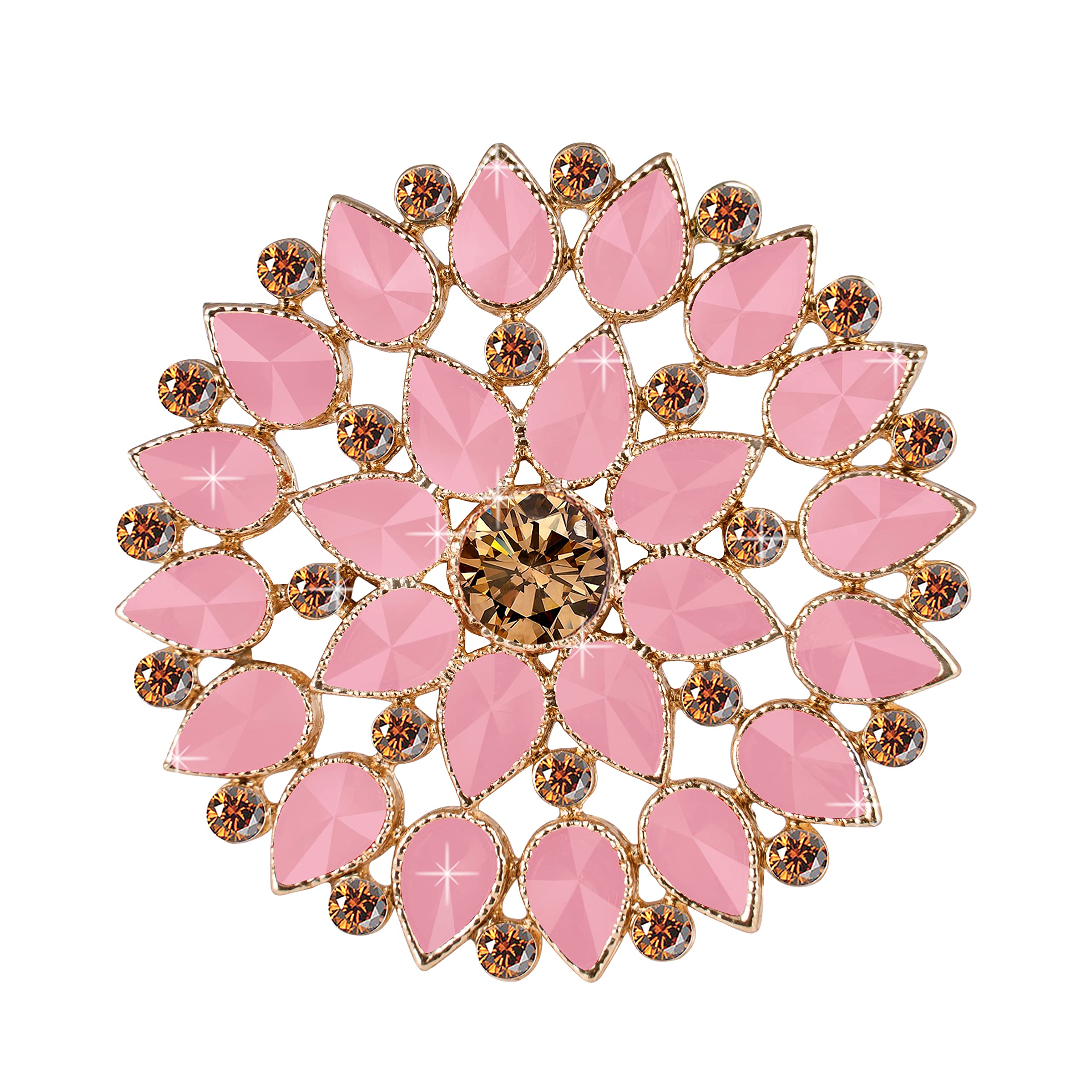 JFL - Jewellery for Less Fashion Gold Tone Floral CZ LCD Diamond Studded Adjustable Finger Ring for Women & Girls