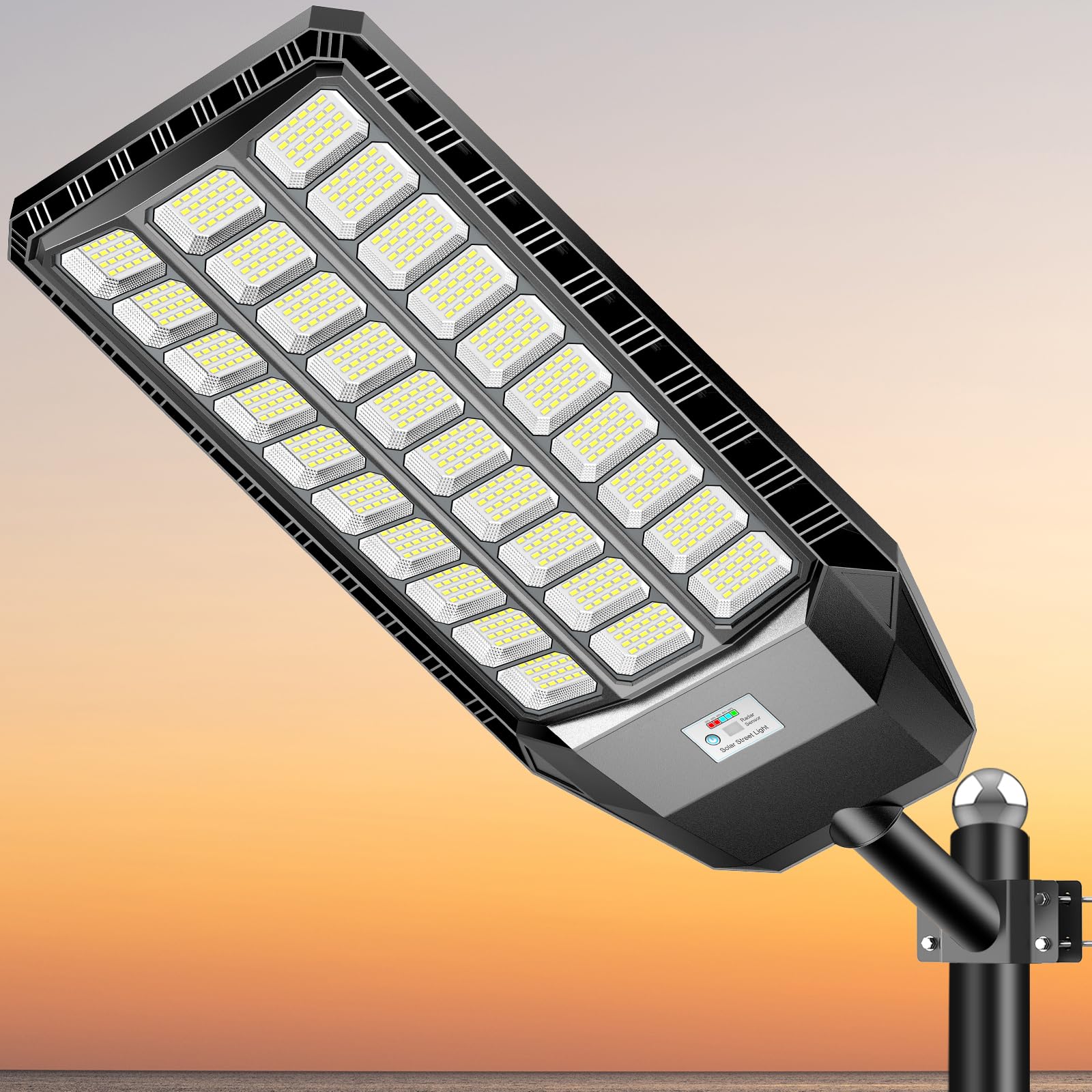 Adewalk 6500W Solar Street Light, Commercial Grade Flood