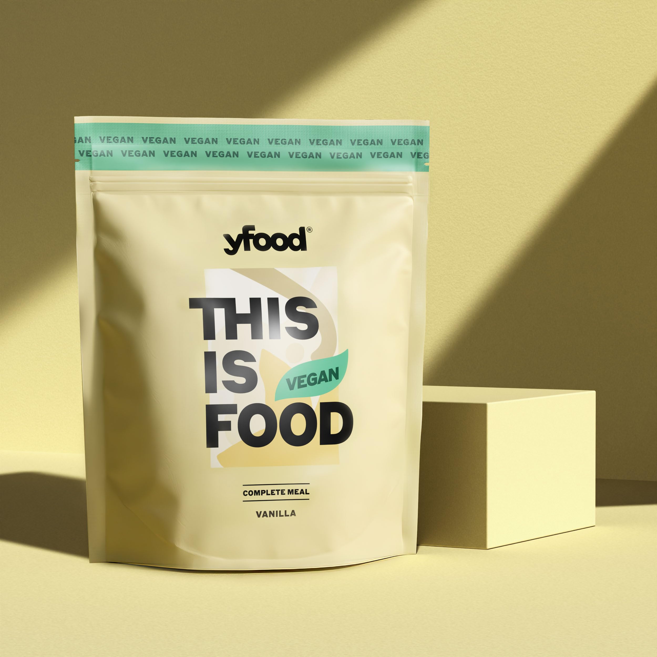 yfood Poudre végétalienne à la vanille, délicieux repas à boire pour les déplacements, THIS IS FOOD en poudre, 26 g de protéines, 12 repas, 26 vitamines et minéraux, goût : vanille (végétalien)