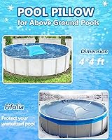 Vista 2 de Almohadas de piscina para piscinas sobre el suelo de 4 x 4 pies, almohadas gruesas de piscina para invierno, almohada de aire resistente al frío