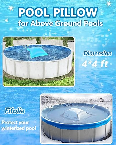 Miniatura 2 de Almohadas de piscina para piscinas sobre el suelo de 4 x 4 pies, almohadas gruesas de piscina para invierno, almohada de aire resistente al frío
