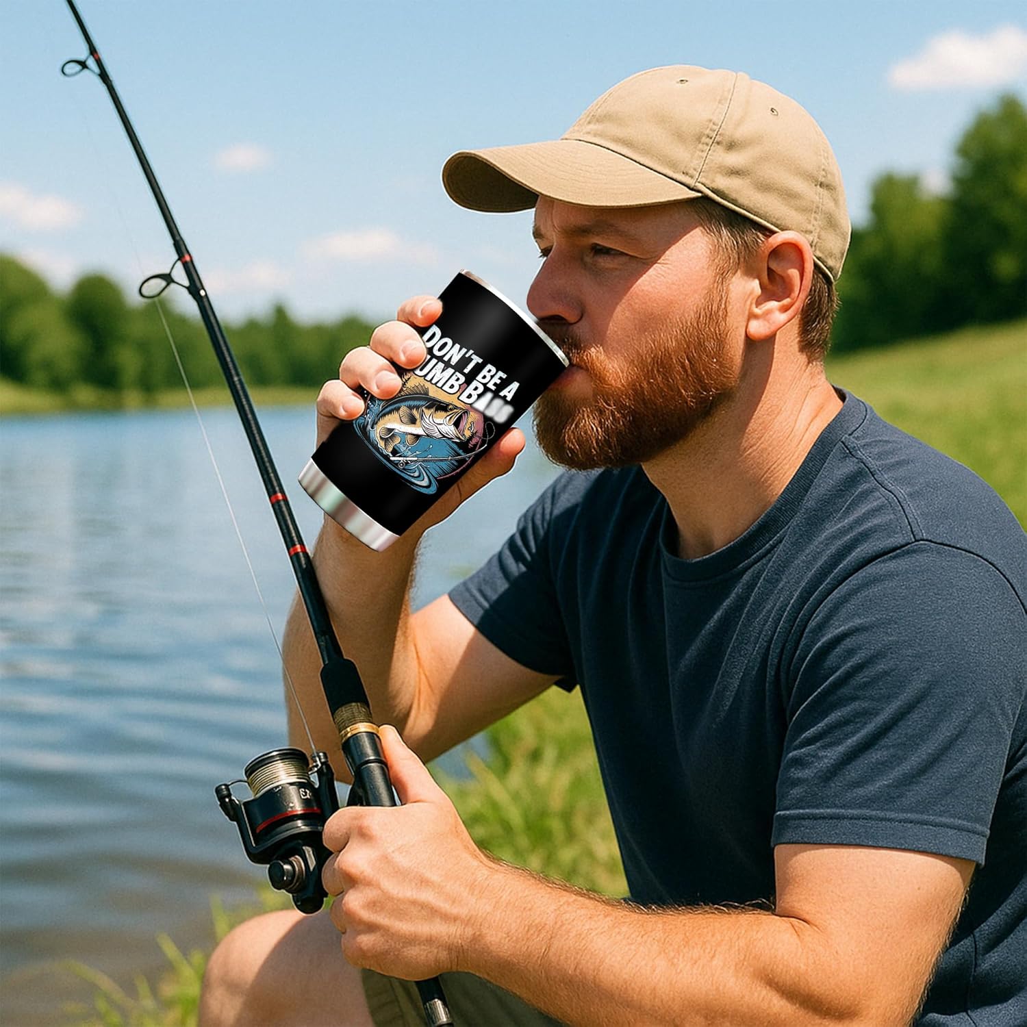 Funny Fishing Gifts for Men, Dad - Best Cool Gifts for Fisherman, Fishing Lovers - Funny Dad Gift from Daughter, Son - Christmas, Fathers Day, Birthday Gift for Men - Fish Stuff Cup Tumbler 20oz - Image 4