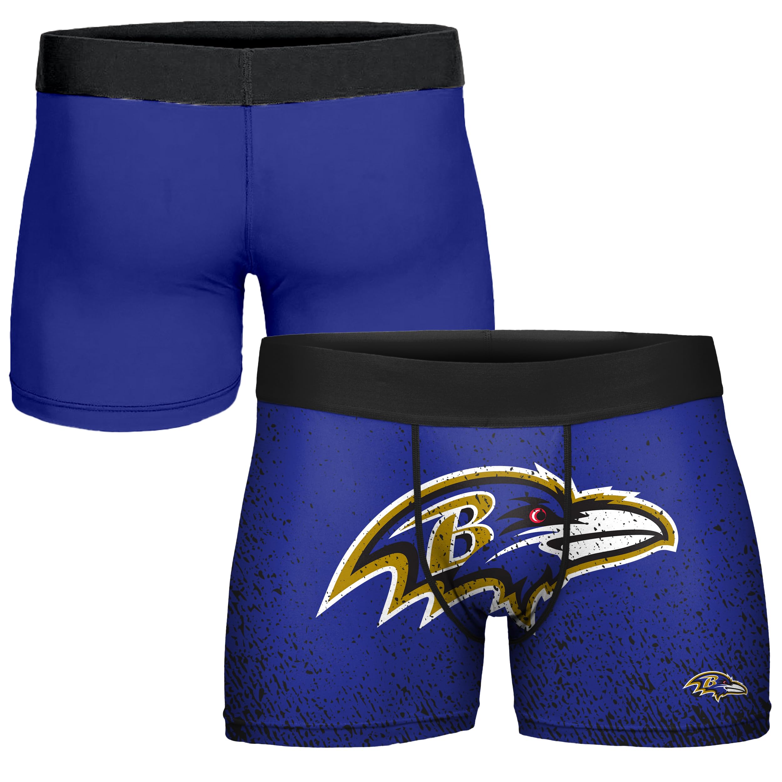 FOCO NFL Men's Officially Licensed Team Color Primary Logo Football Fan Essential Boxer Briefs Underwear - Baltimore Ravens - X-Large