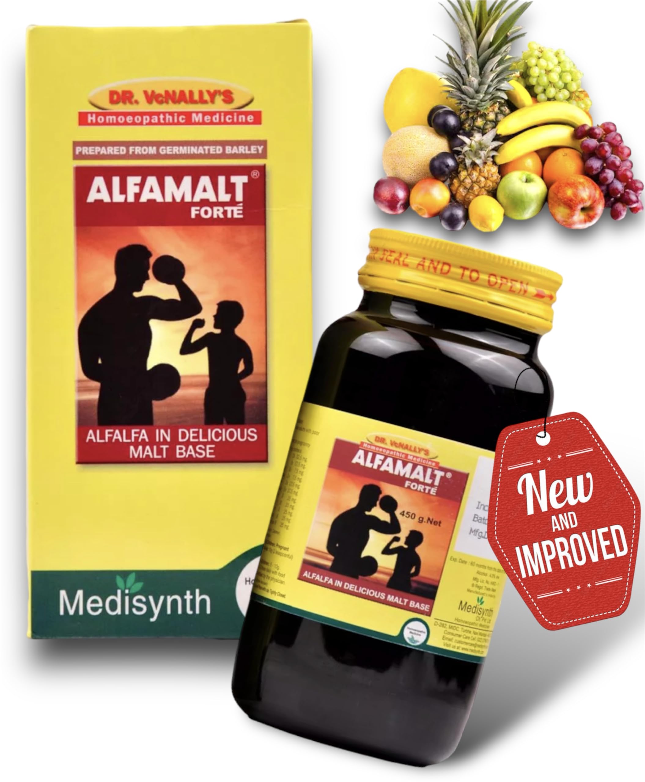 KRIG'S Medisynth Alfamalt Forte Syrup WeightGain (450gm) - Set of 1