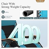 Vista 4 de Sophia & William Juego de 2 sillas de gravedad cero XXL de gran tamaño, acolchadas, ajustables, plegables, reclinables, sillas de gravedad
