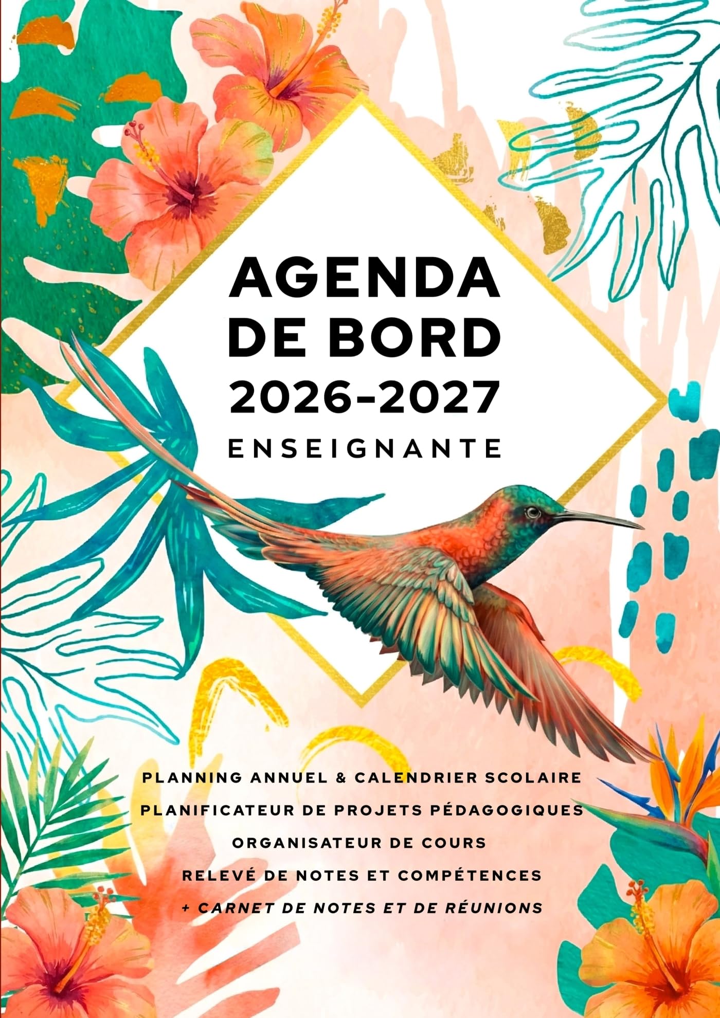 Agenda de bord 2026/2027 Enseignante: Carnet de bord A4 pour planifier et s’organiser