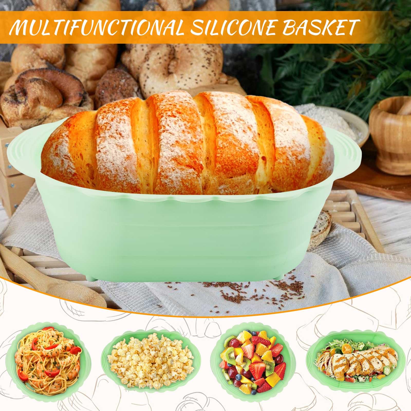 Set Cestini Per Pane In Silicone - 9 E 10 Pollici, Con Accessori Per Panificazione - Foto 10