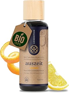 Liebenstein® BIO Saunaaufguss “Auszeit” - Orange, Zitrone & Ingwer [1x100ml Sauna Aufgussmittel] - mit 100% naturreinen Bio Ölen - regional und nachhaltig produziert - Dein Schwarzwald Sauna Aufguss