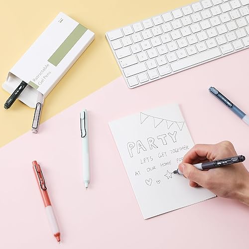 Miniatura 7 de Mr. Pen - Bolígrafos de gel retráctiles, paquete de 6, barriles vintage, bolígrafos de gel negros de punta fina de 0.5mm, secado rápido