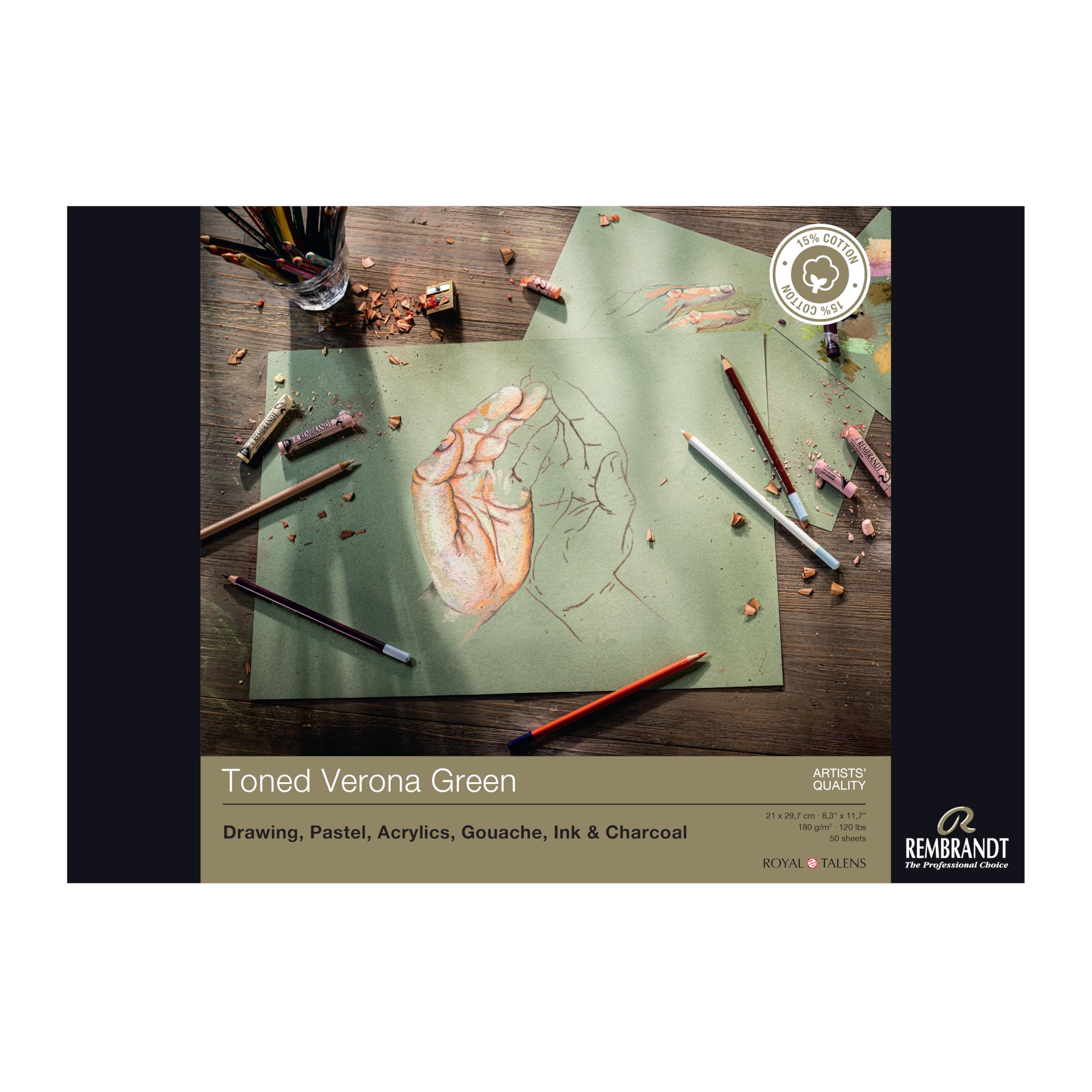 Rembrandt Toned Verona Green A4 180 g 50 Pages (93080022)