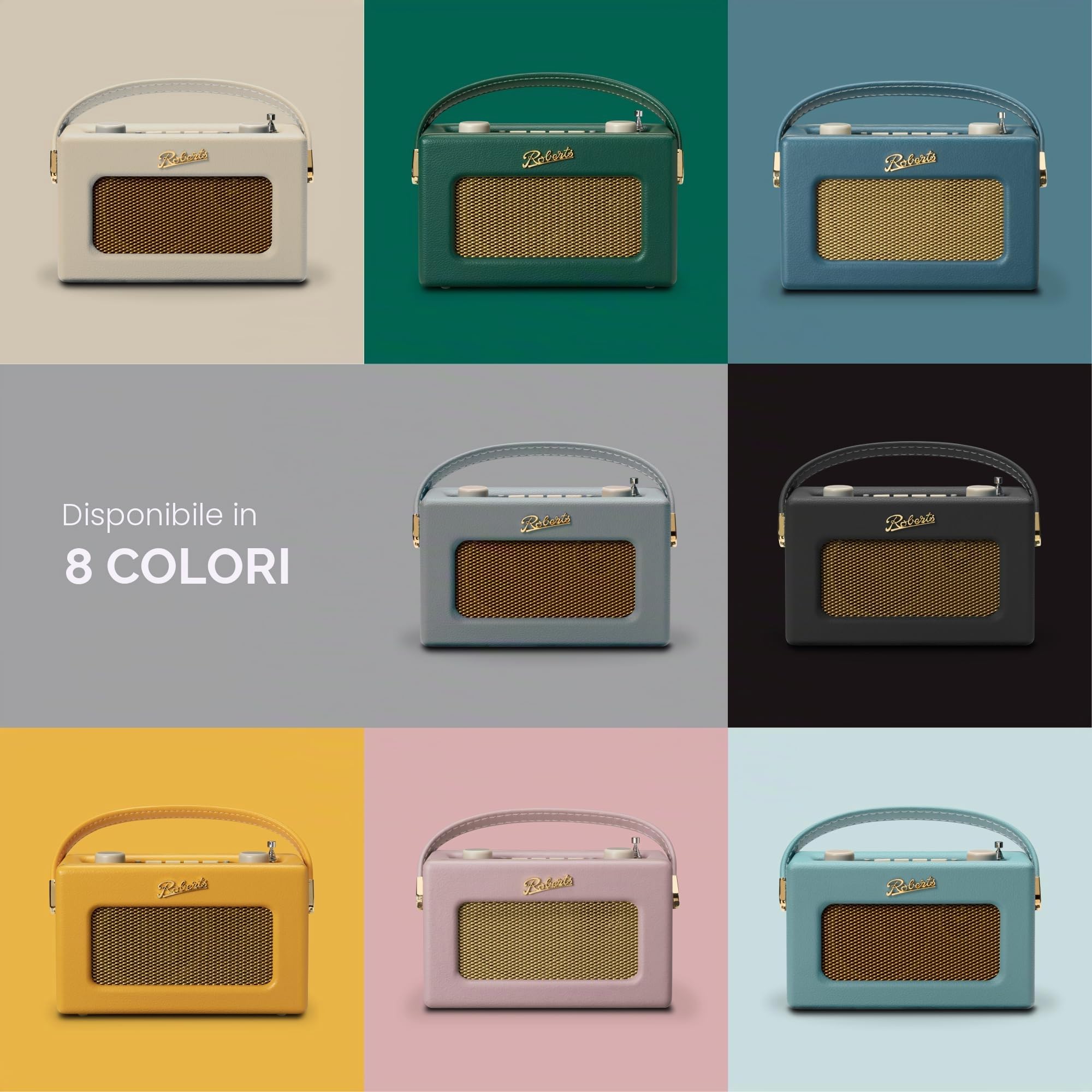 Roberts Radio Rev-Uno Retro DAB+/FM - portatile con Bluetooth, colore: Blu acqua