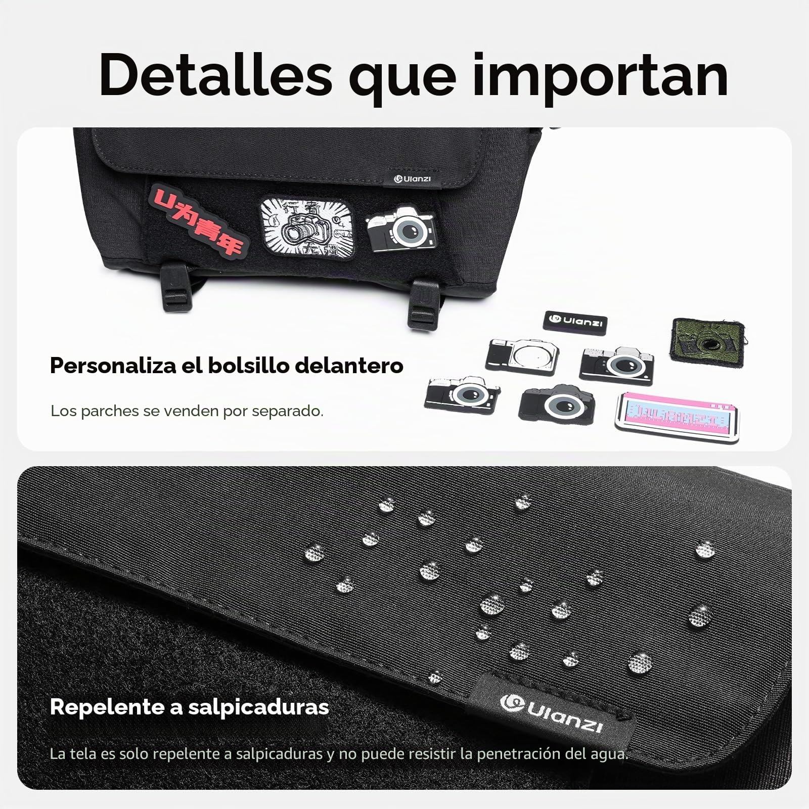 ULANZI Bolsa para Cámara 9L, Mochila Ligera e Impermeable con Soporte para Trípode, Bolso Bandolera Fotográfico con Protección Antirrobo, Compatible con Cámaras DSLR/SLR como Sony, Canon y Fujifilm
