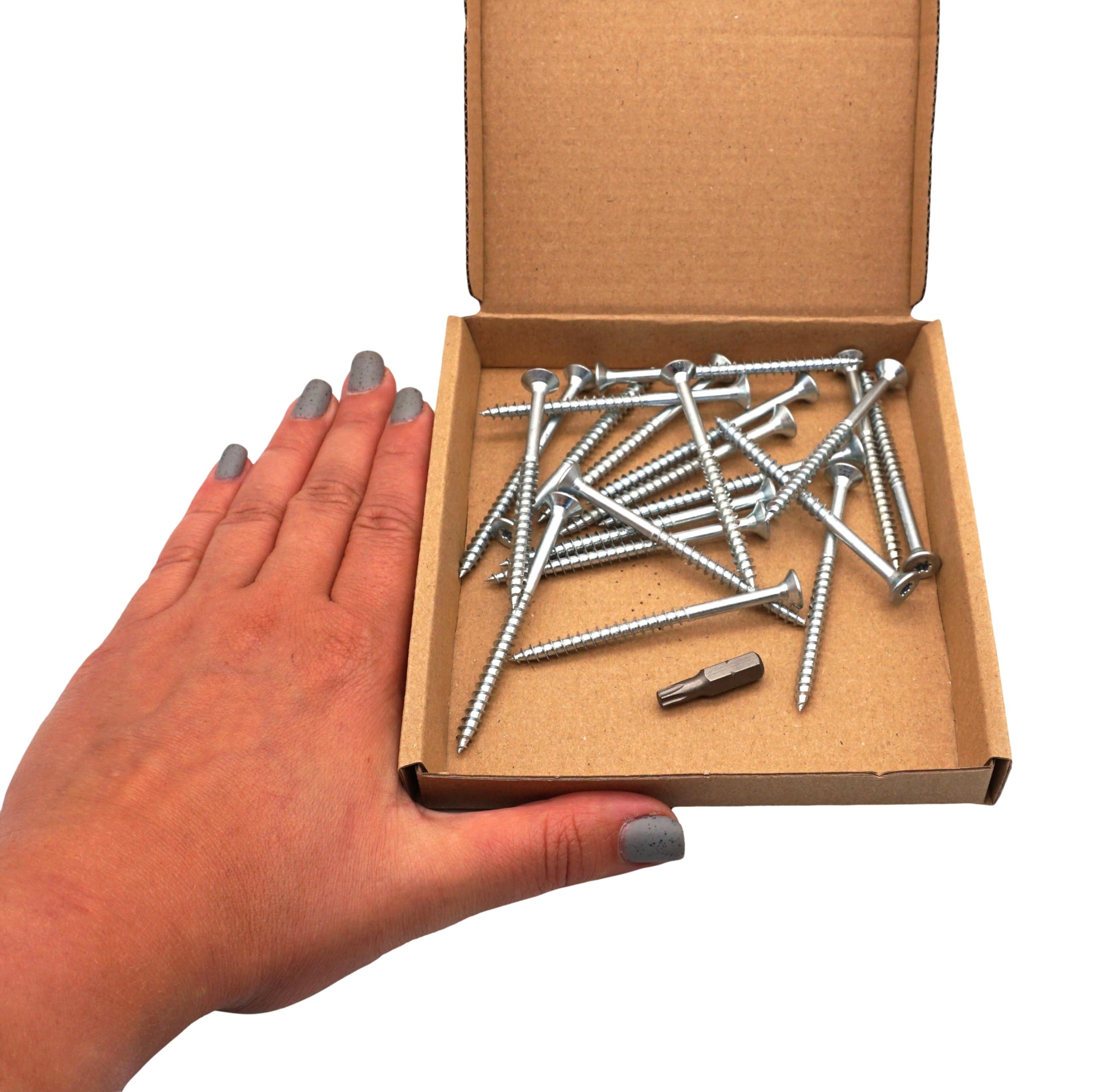 SKIR'CO (20 pcs) Zinc Plated Steel Wood Screws 5.0 x 70 mm, Torx Countersunk Head Screws, Chipboard Screws, Partially Threaded - Image 4