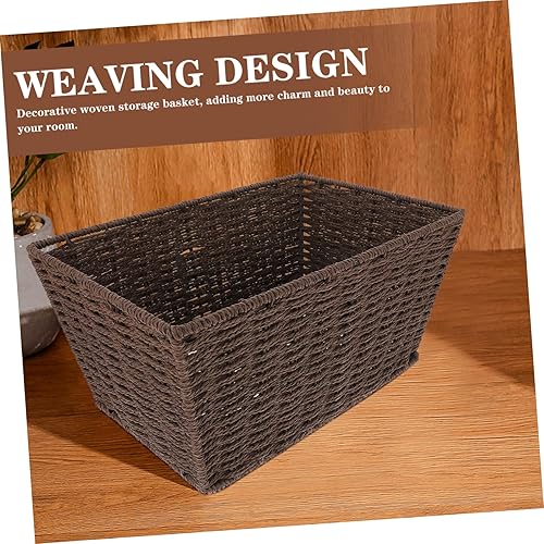 Miniatura 4 de Cabilock Cesta de almacenamiento tejida para maquillaje, almacenamiento de hierba marina, almacenamiento de jacinto, para lavandería, papelería,