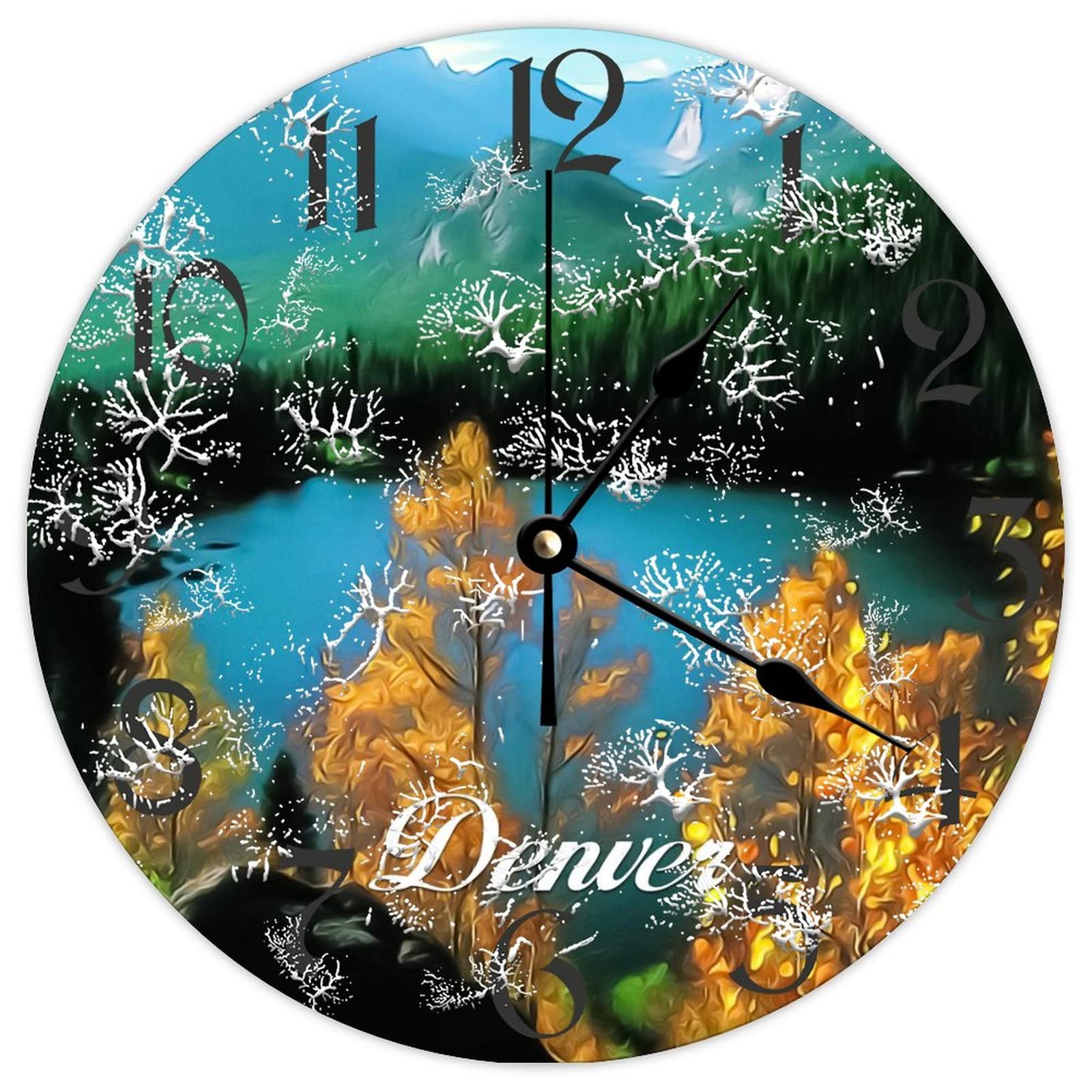 Horloge ronde en bois Denver City pour sublimer la décoration de votre salon ou chambre