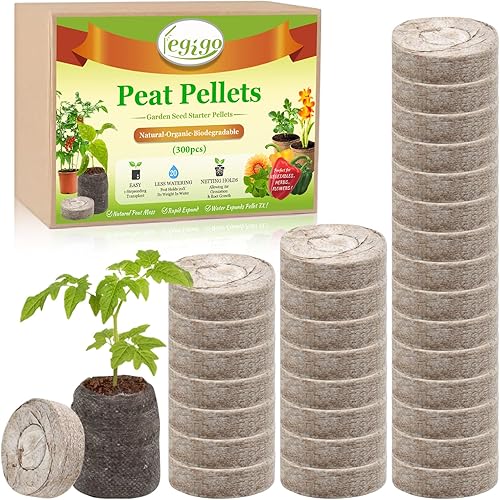 Legigo 300 cápsulas de inicio de pellets de turba de 1181in tapones de arranque comprimidos de fibra de pellets que ayudan a evitar golpes de raíz