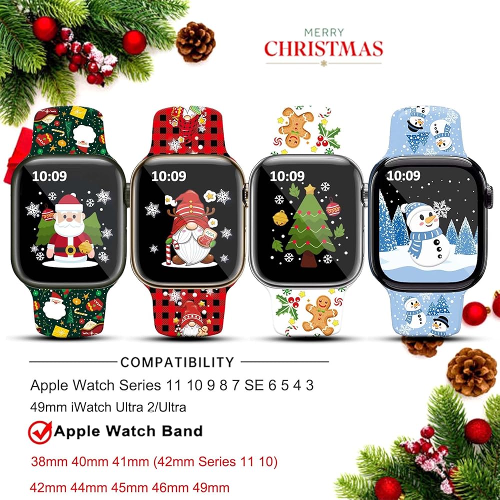 Christmasさま専用／APPLE WATCH2 38 ALUMINIUM Amazon.com: 4 Pack Christmas Watch Band Compatible with Apple