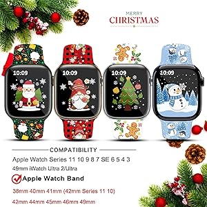 Amazon.com: 4 Pack Christmas Watch Band Compatible with Apple