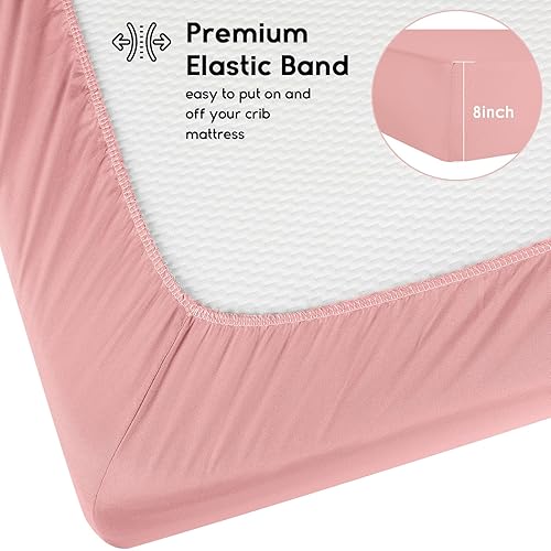 Miniatura 3 de Yoofoss Sábanas para cuna de bebé para niños y niñas, paquete de 2 sábanas bajeras para cuna estándar y colchón para niños pequeños, sábana de