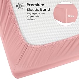 Yoofoss Baby Crib Sheets for Boys Girls, Fitted Crib Sheet 2 Pack for Standard Crib and Toddler Mattress, Super Soft Microfiber Baby Sheet 28x52x8in Pink + Butterflies