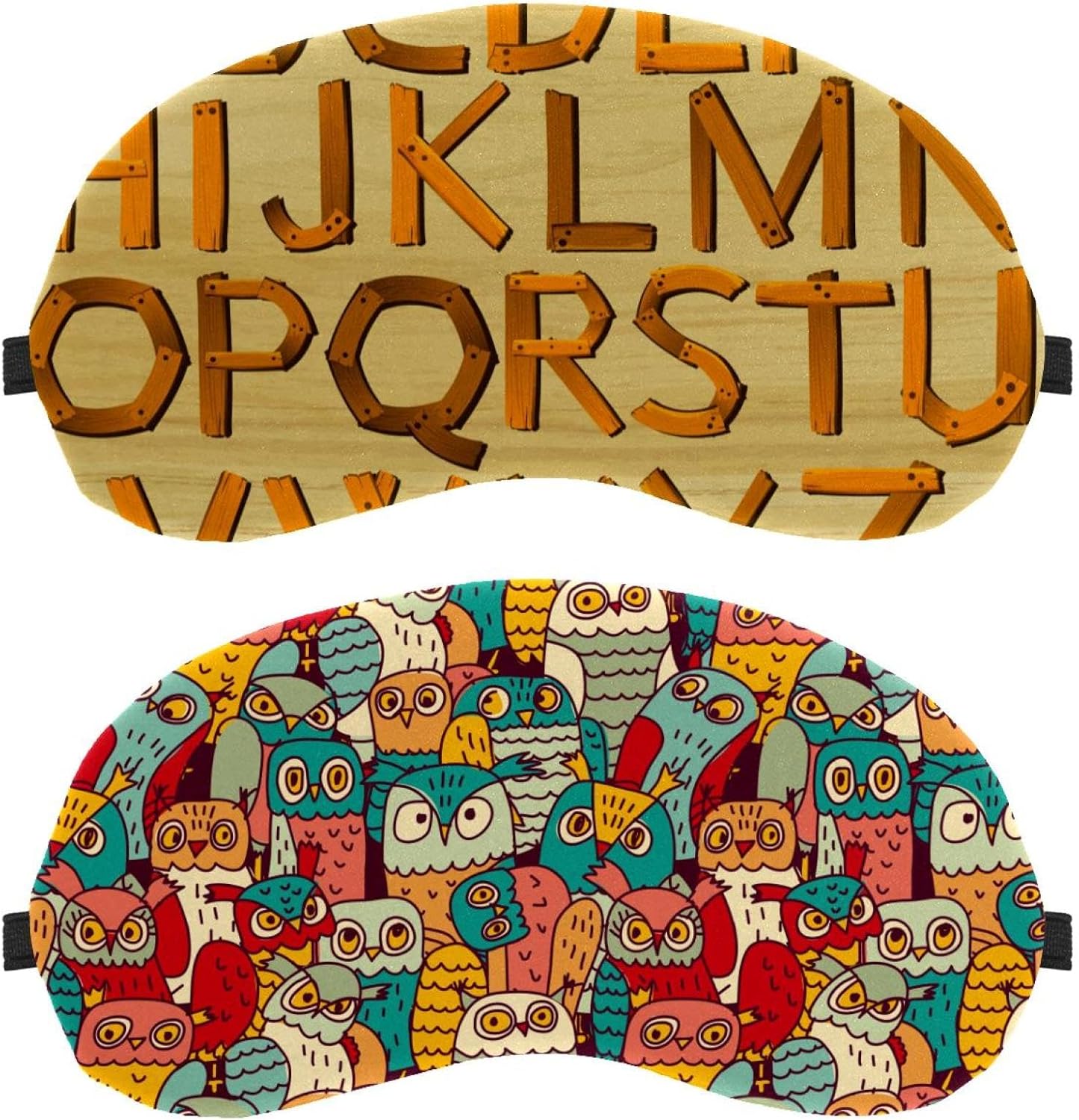 Confezione da 2 maschere per dormire con gufo per dormire, maschere per dormire, blocco della luce, morbida copertura per gli occhi per viaggi, pisolini, aerei