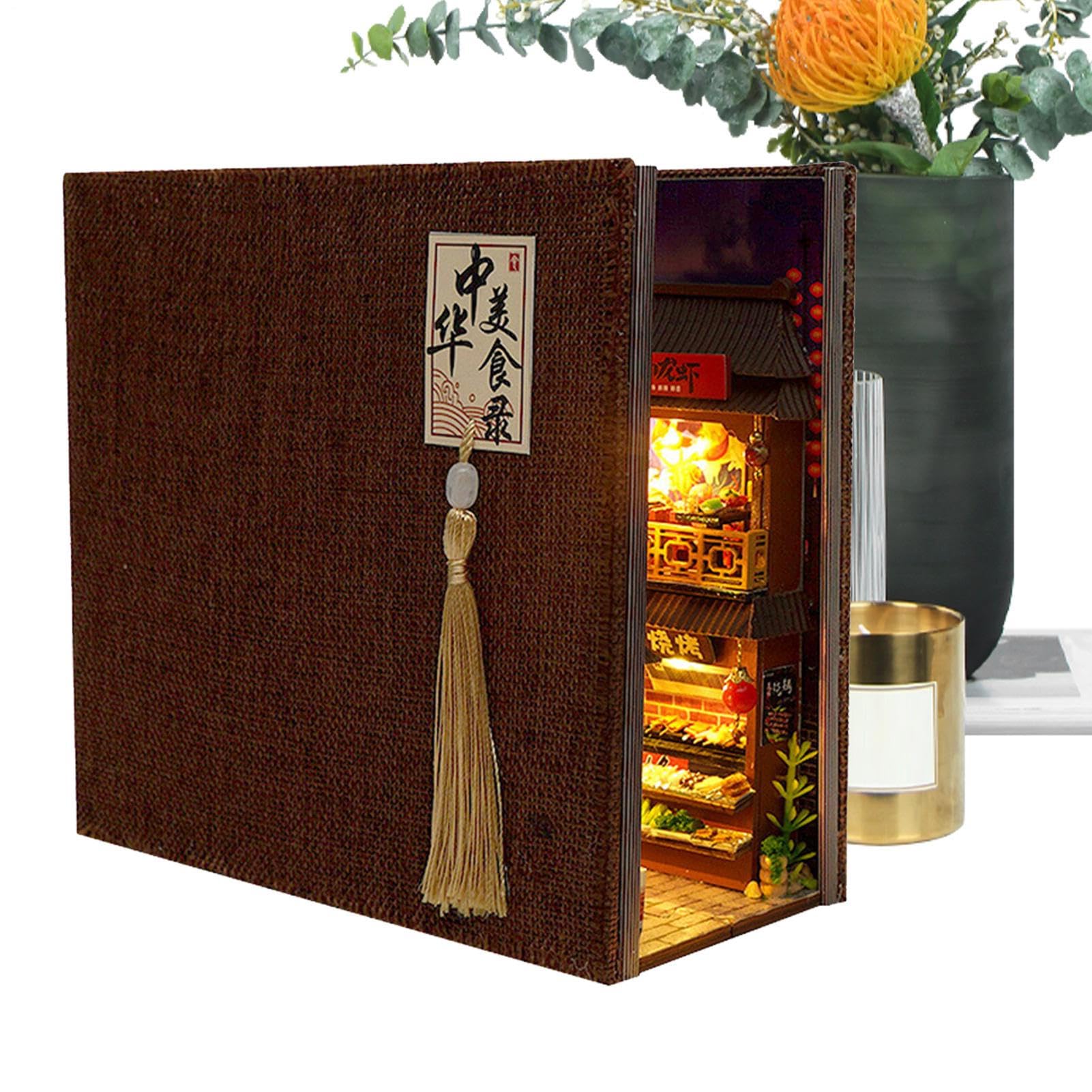Decoración de mesa con kit de esquina de libro en miniatura para salones 8