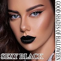Vista 6 de Juego de 2 delineadores de labios y lápiz labial, kit de brillo de labios de terciopelo pigmentado, juego de delineadores de labios negro mate