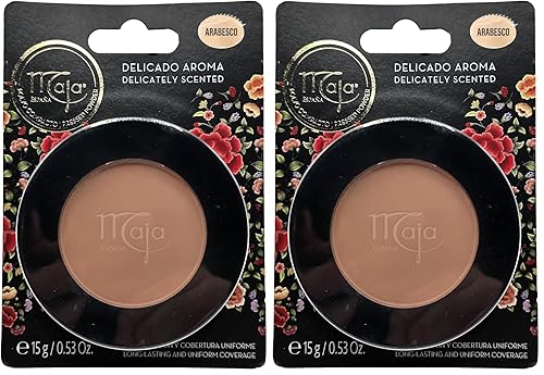 Maja Polvo compacto prensado, polvo de crema para una cobertura uniforme impecable, piel mate, sin brillo, efecto duradero, polvo prensado con