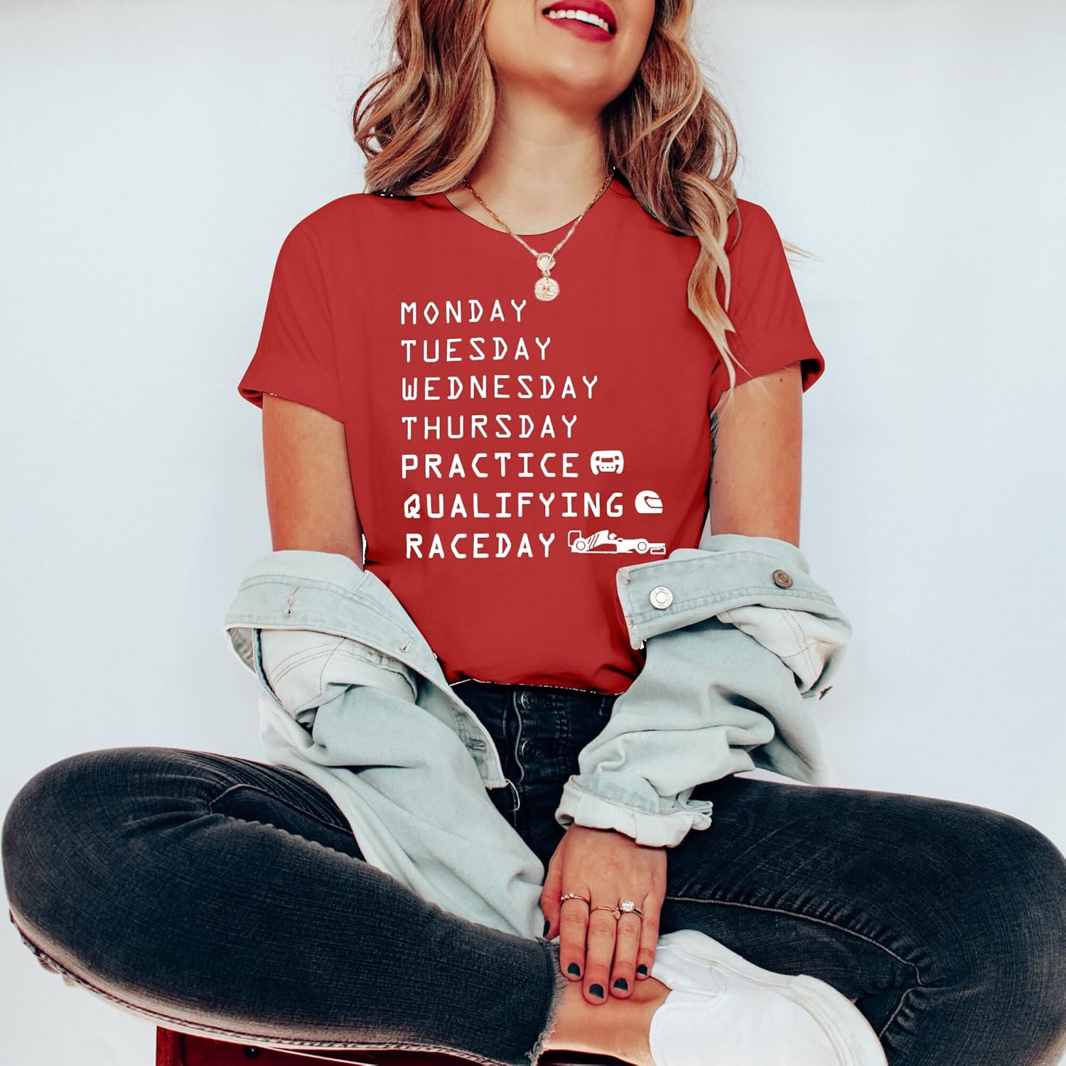 Racing Cars Shirt for Women Race Week Shirts Short Sleeve Tee for Car Lover - Image 4