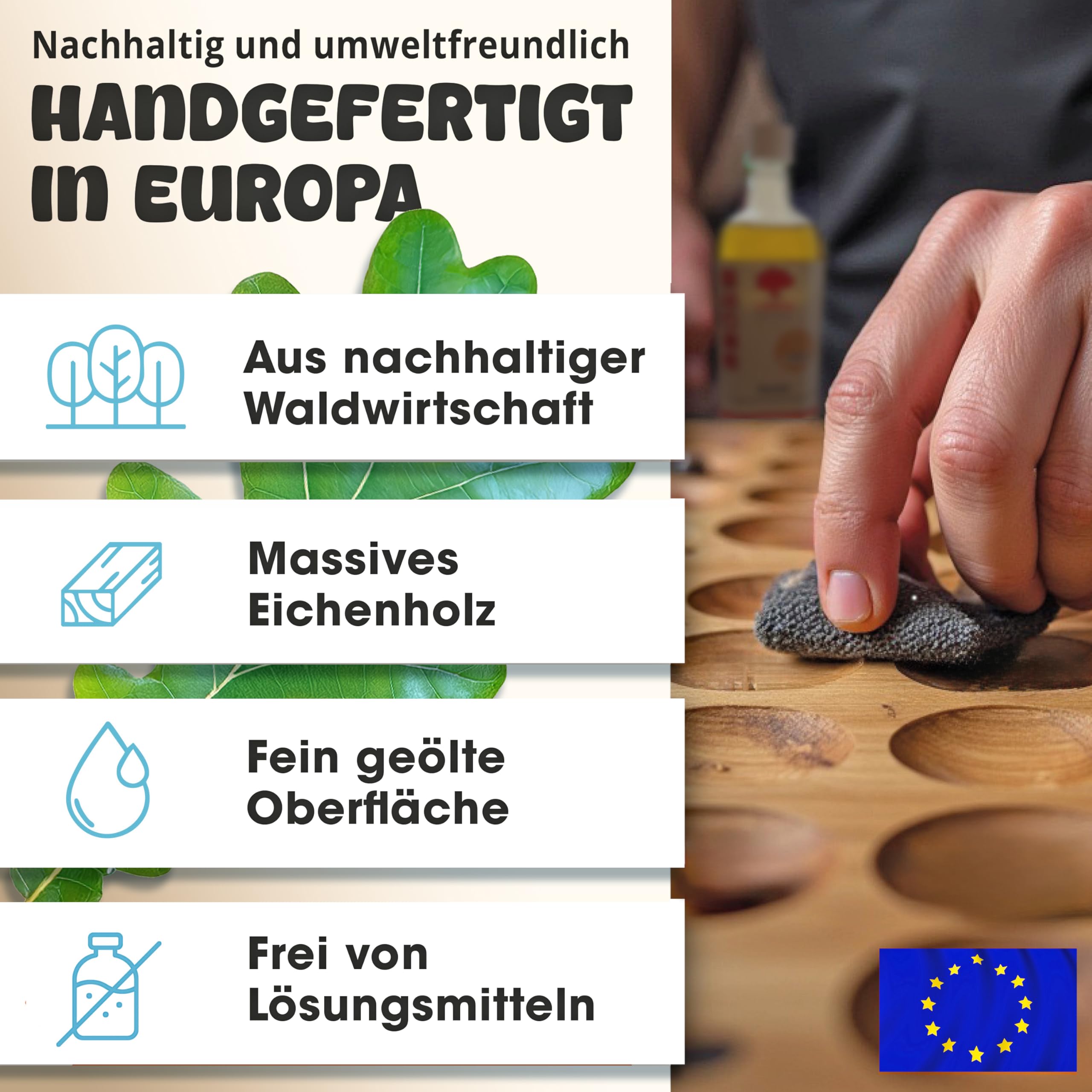Kimbala Mancala Kalaha Strategiespiel aus Holz für Kinder und Erwachsene inkl. Beutel