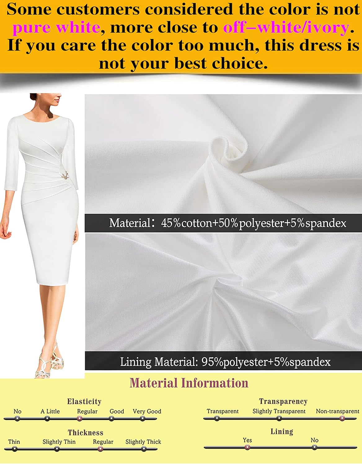 VFSHOW Womens Elegant Ruched Pleated Work Business Office Cocktail Party Bodycon Pencil Sheath Dress - Image 6