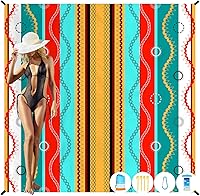 Vista 114 de Beach Blanket Oversized Extra Large 78" X 81",Waterproof Sandproof Beach Blanket 1-7 Adults Lightweight Durable for Travel Camping Hiking Picnic